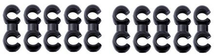 20/10 Pcs Fiets Mtb Mountainbike Raod Fietsonderdelen Rem Versnellingskabel Behuizing Roterende S-Haken C-Clips kabel-Cross 10 stk zwart
