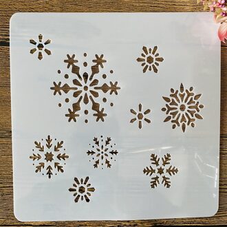 20*20Cm Sneeuwvlok Diy Gelaagdheid Stencils Muur Schilderen Plakboek Kleuring Embossing Album Decoratieve Template
