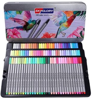 20/24/48/72/102Pcs 0.4Mm Fijne Tip Punt Tekenpen Set Fineliner Kleur pennen D08A 5AC105379-102