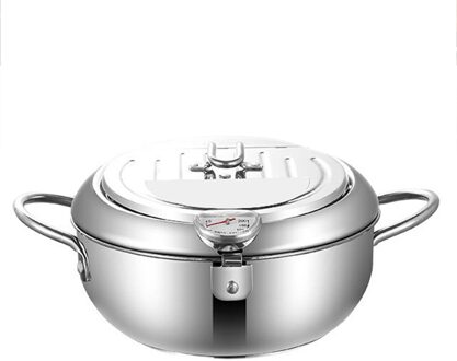 20/24Cm Japanse Frituren Pot Met Een Thermometer En Een Deksel 304 Roestvrij Staal Keuken Koken Gereedschap tempura Friteuse Pan