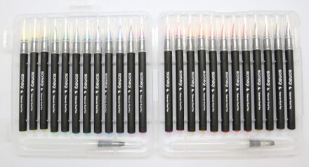 20/24Pcs Kleuren Art Marker Aquarel Borstel Pennen 3Mm Schetsen Markers Tekening Klopte Pen Setfor Schoolbenodigdheden briefpapier 24 kleur