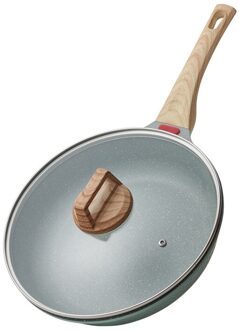 20-28Cm Maifan Stone Frituren Pot Verdikte Omelet Pan Non-stick Ei Pannenkoek Steak Pan Met Glazen cover Koken Ontbijt Maker