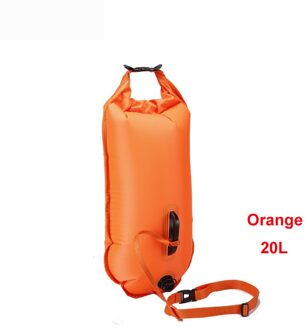 20/28L Zwemmen Zak Opblaasbare Zwemmen Reddingsboei Tas Tow Drijvende Dry Bag Zwemmen Duiken Veiligheid Signaal Air Bag opblazen Ring oranje 20L