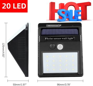 20/30/48/100 Led Solar Sensor Straten Licht Pir Motion Sensor Wandlampen Waterdichte IP65 Outdoor Tuin Yard emergency Lamp 20 LED