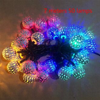 20/30/50 Led Ronde Bal Licht Solar Lamp Power Led String Lights Solar Slingers Tuin Decor Voor Outdoor Waterdichte lichten kleur 7M