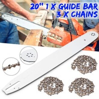 20 "325 Gids Bar + 3 Kettingen Voor Baumr-Ag SX62 SX66 62CC 66CC .325 058 76DL Kettingzaag Kettingzaag Accessoires
