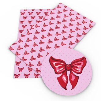 20*33Cm Roze Serie Bloem Faux Leer Stof Lakens Synthetische Vinyl Stof Voor Maken Handgemaakte Oorbellen Bogen, 1Yc14679 1119393