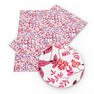 20*33Cm Roze Serie Bloem Faux Leer Stof Lakens Synthetische Vinyl Stof Voor Maken Handgemaakte Oorbellen Bogen, 1Yc14679 1120165