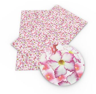 20*33Cm Roze Serie Bloem Faux Leer Stof Lakens Synthetische Vinyl Stof Voor Maken Handgemaakte Oorbellen Bogen, 1Yc14679 1124438