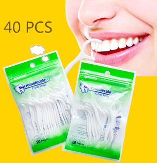 20/40/60Pcs White Baby Kinderen Superfijne Flosdraad Interdentale Cleaner Borstel Tanden Stick Tandenstokers Floss Pick veiligheid 40stk