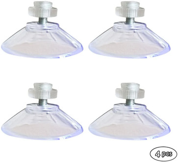 20# 4Pcs With M4 Thread 40mm Suction Cups, With Knurled Nut Clear for kitchen Housekeeping Hooks
