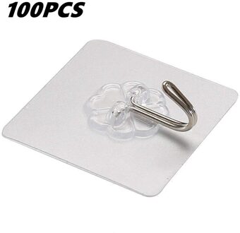 20/50/100Pcs Transparante Muur Haken Waterdicht Oilproof Zelfklevende Haken Herbruikbare Naadloze Opknoping Haak Voor Keuken badkamer 100stk