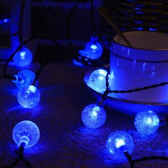 20/50 Leds Kristallen Bal 5M/7M Solar Lamp Power Led String Kerstverlichting Solar Slingers Tuin kerst Decor Voor Outdoor blauw / 5M 20leds