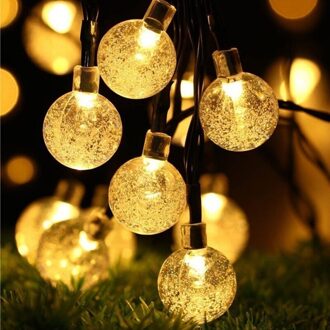 20/50 Leds Kristallen Bal 5M/7M Solar Lamp Power Led String Kerstverlichting Solar Slingers Tuin kerst Decor Voor Outdoor warm wit / 5M 20leds