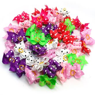 20/50/pcs Leuke Pet Grooming Accessoires Hond Haarelastiekjes Met Elastiekjes Crystal Rhinestone Boutique Voor Lange haar Kleine Hond Kat gemengd 50stk