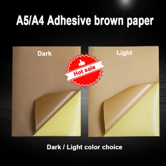 20 50 Sheets 80g A4 A5 Brown Kraft Paper Self Adhesive Sticker printing labels for Inkjet Laser Printing Copier Craft Paper