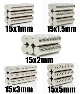 20~500Pcs N35 Round Magnet 15x1 15x1.5 15x2 15x3 15x5 Neodymium Magnet Permanent NdFeB Super Strong Powerful Magnets 15*2 15*3