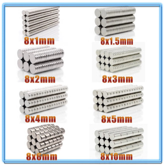 20~500Pcs N35 Round Magnet 8x1 8x1.5 8x2 8x3 8x4 8x5 8x6 8x10 Neodymium Magnet Permanent NdFeB Super Strong Powerful Magnets