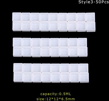 20/50Pcs 0.5/3.2Ml Verf Pannen Schilders Pigment Kunstenaars Lege Doos Handig Verf Case Art Palet levert Accessoires stijl 3