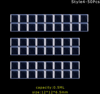 20/50Pcs 0.5/3.2Ml Verf Pannen Schilders Pigment Kunstenaars Lege Doos Handig Verf Case Art Palet levert Accessoires stijl 4