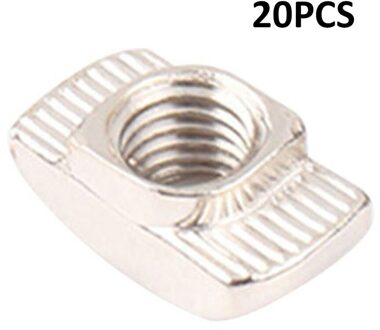 20/50Pcs T-Moer M3/M4/M5 Voor 20 Serie Slot T-Moer Schuiven T Moer Hammer In Moer Fasten Connector Eu Aluminium Extrusie 50stk M5