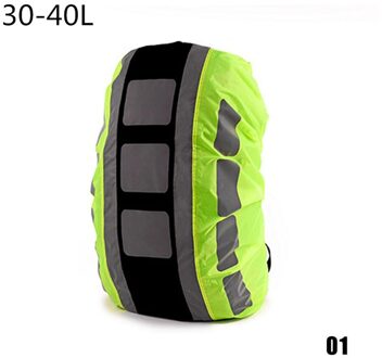 20-55L Reflecterende Rugzak Regendicht Cover Outdoor Riding Wandelen Rugzak Stofdicht Waterdicht Cover Sporttas Cover zwart A-M(30-40L)