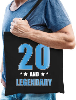 20 and legendary verjaardag cadeau tas zwart voor heren - Verjaardag / cadeau tas