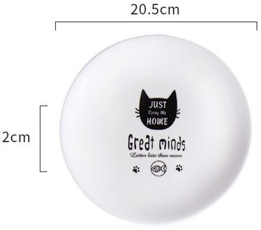 20 Cm Cartoon Ronde Keramische Plaat Leuke Zwarte Kat Geglazuurd Porselein Diner Plaat Ontbijt Dessert Gerechten Steak Fruit Lade