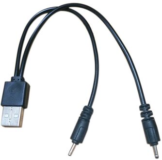 20 Cm I7s Bluetooth Headset Oplader Kabel Usb Naar 2dc2.0mm Power Cable Adapter Dc 5 V Supply Charge Voor I7s oortelefoon Biedt DC zwart