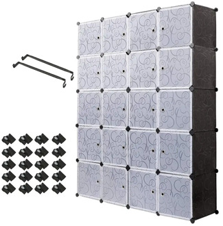 20 Cube 12 Cube Organizer Stackable Plastic Cube Storage Shelves Multifunctional Modular Closet Cabinet Bedroom Living Room C03