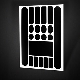 20 In 1 Krasbestendig Sticker Verwijderbare Universele Deel Guard Cover Zelfklevende Diy Fiets Sticker Paster Frame Protector mat zwart