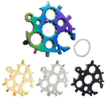 20 In 1 Snowflake Tool Card Combination Multifunctional Snowflake Screwdriver Snowflake Wrench Tool Snowflake Tool Card