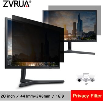 20 inch (441mm * 248mm) privacy Filter Anti-Glare Lcd-scherm Beschermende film Voor 16:9 Breedbeeld Computer Notebook PC Monitoren