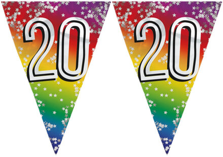 20 jaar Vlaggenlijn - 3x stuks - versiering - vlaggetjes slinger - 6 meter
