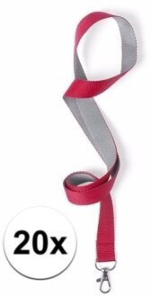 20 keycords rood/grijs 2 x 50 cm - Action products