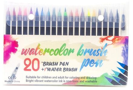 20 Kleur Aquarel Pen Set Schilderen Pen Milieubescherming Art Aquarel Zachte Hoofd Pen Aquarel Pen Coloring Tap Water