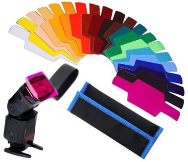 20 Kleuren Flash Speedlite Kleurgels Filters Kaarten Voor Canon Voor Nikon Camera Fotografische Gels Filter Flash Speedlight