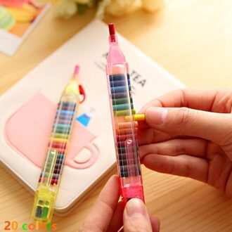 20 Kleuren Krijt Student Tekening Kleur Potlood Multicolor Art Kawaii Schrijven Pen Voor Kids School Briefpapier Leveringen geel