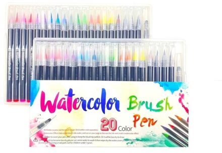 20 Kleuren Premium Markers Zachte Set Aquarel Penseel Pen Effect Beste Viltstift Voor Kleurboeken Manga