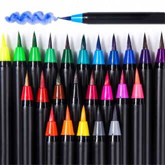 20 Kleuren Premium Schilderen Zachte Borstel Pen Set Aquarel Markers Pen Effect Beste Voor Kleurboeken Manga Comic Kalligrafie
