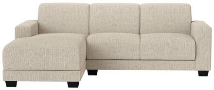 20% korting - Leen Bakker - Bank Aberdeen Met Chaise Longue Links - Kansas - Stof - Crème - 158x238x84 Cm