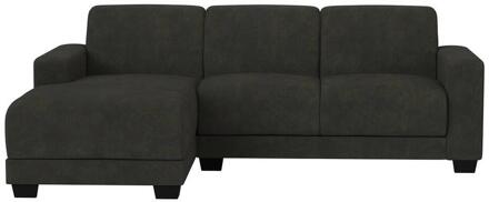 20% korting - Leen Bakker - Bank Aberdeen Met Chaise Longue Links - Preston - Antraciet - Stof - Grijs - 158x238x84 Cm