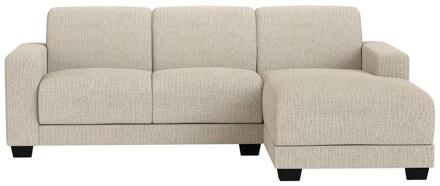 20% korting - Leen Bakker - Bank Aberdeen Met Chaise Longue Rechts - Kansas - Stof - Crème - 158x238x84 Cm