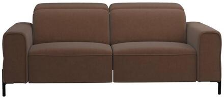 20% korting - Leen Bakker - Bank Dave 3-zits - Elektrisch Verstelbaar - Billy Joe - Cognac - Stof - Bruin - 105x198x79 Cm