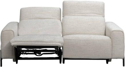 20% korting - Leen Bakker - Bank Dave 3-zits - Elektrisch Verstelbaar - Licht - Stof - Grijs - 105x198x79 Cm