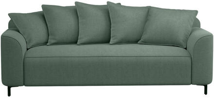 20% korting - Leen Bakker - Bank Elsa 3-zits - Eden - Salie - Stof - Groen - 99x228x84 Cm