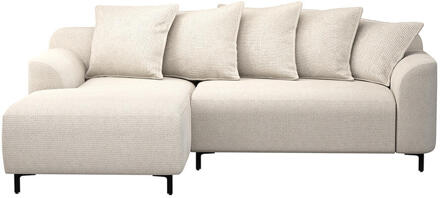 20% korting - Leen Bakker - Bank Elsa Met Chaise Longue Links - Eden - Stof - Beige - 177x246x84 Cm