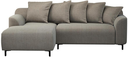 20% korting - Leen Bakker - Bank Elsa Met Chaise Longue Links - Eden - Stof - Taupe - 177x246x84 Cm