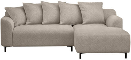 20% korting - Leen Bakker - Bank Elsa Met Chaise Longue Rechts - Anthology - Stof - Beige - 177x246x84 Cm