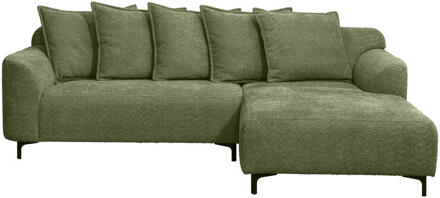 20% korting - Leen Bakker - Bank Elsa Met Chaise Longue Rechts - Anthology - Stof - Groen - 177x246x84 Cm